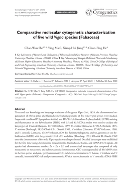 Comparative Molecular Cytogenetic Characterization of Five Wild Vigna Species (Fabaceae)