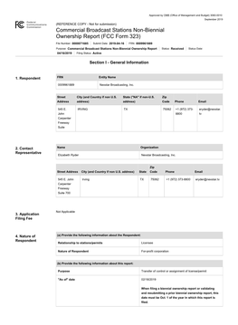 Commercial Broadcast Stations Non-Biennial Ownership Report (FCC Form 323)