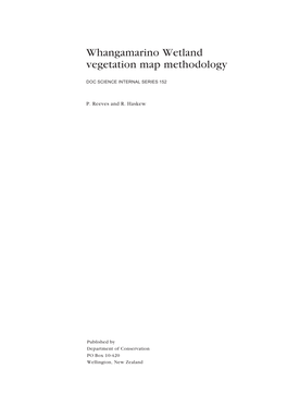 Whangamarino Wetland Vegetation Map Methodology