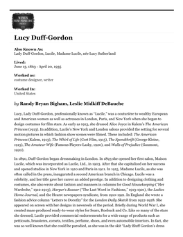 Lucy Duff-Gordon