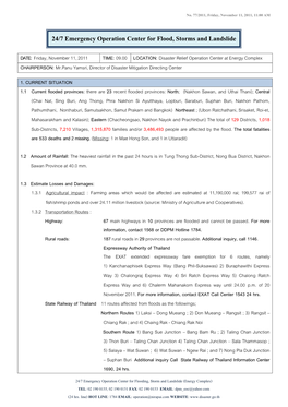 24/7 Emergency Operation Center for Flood, Storms and Landslide