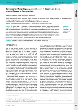 AR TICLE Cercosporoid Fungi