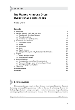 The Marine Nitrogen Cycle: Overview and Challenges