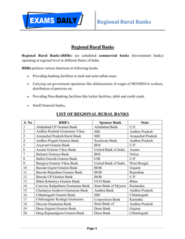 Regional Rural Banks