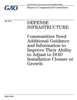 GAO-13-436, Defense Infrastructure