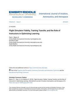Flight Simulator Fidelity, Training Transfer, and the Role of Instructors in Optimizing Learning