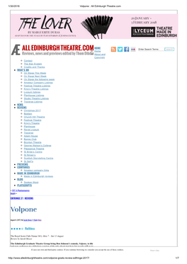 Volpone : All Edinburgh Theatre.Com