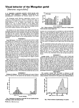 Visual Behavior of the Mongolian Gerbil (Meriones Unguiculatusy