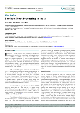 Bamboo Shoot Processing in India