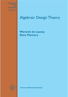 Algebraic Design Theory