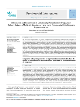 Influencers and Connectors in Community Prevention of Drug Abuse