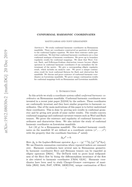 Conformal Harmonic Coordinates