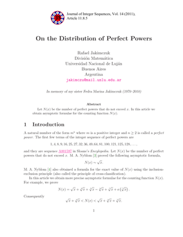 On the Distribution of Perfect Powers