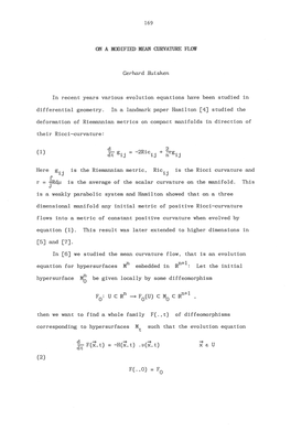 On a Modified Mean Curvature Flow (Pdf 509.23