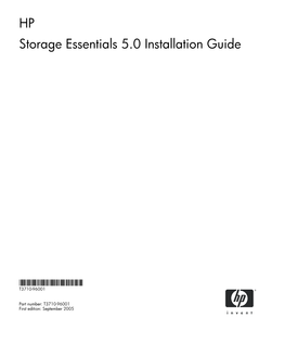 HP Storage Essentials 5.0 Installation Guide