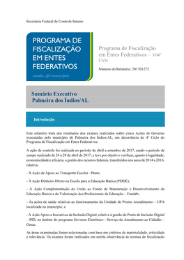 V04º Sumário Executivo Palmeira Dos Índios/AL