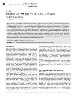 Targeting the FMS-Like Tyrosine Kinase 3 in Acute Myeloid Leukemia