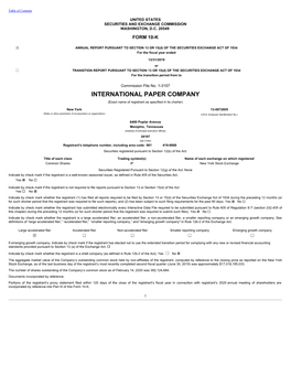 INTERNATIONAL PAPER COMPANY (Exact Name of Registrant As Specified in Its Charter)