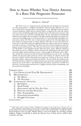 How to Assess Whether Your District Attorney Is a Bona Fide Progressive Prosecutor