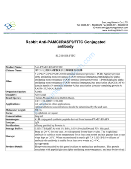 Rabbit Anti-PAMCI/RASF9/FITC Conjugated Antibody