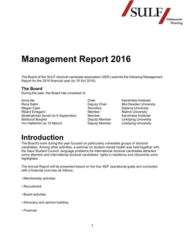 Management Report 2016