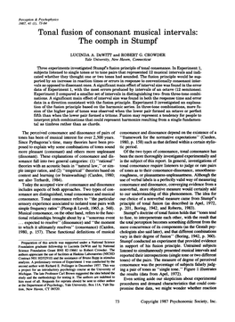 Tonal Fusion of Consonant Musical Intervals: the Oomph in Stumpf