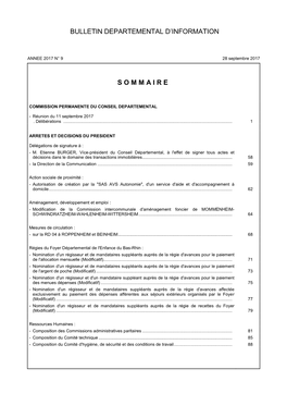 Bulletin Départemental D'information 09/2017