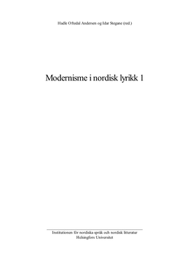Modernisme I Nordisk Lyrikk 1