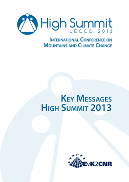 Key Messages High Summit 2013 Authors