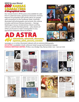 Ad Astra Features Encyclopedia-Style Articles About 161 People with Connections to the Sunflower State