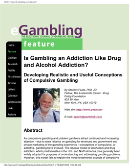 EJGI:3:Feature:Is Gambling an Addiction?