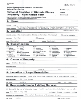 National Register of Historic Places Inventory-Nomination Form 1. Name 2. Location 3. Classification 4. Owner of Property 5