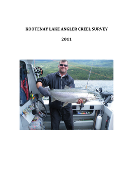 Kootenay Lake Angler Creel Survey