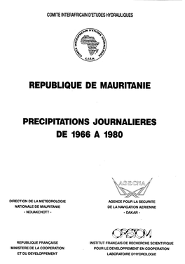 Précipitations Journalières De 1966 À 1980 : République De Mauritanie