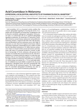 Acid Ceramidase in Melanoma