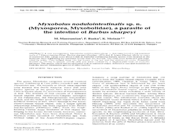 Myxobolus Nodulointestinalis Spa N. (Myxosporea, Myxobolidae), a Parasite of the Intestine of Barbus Sharpeyi