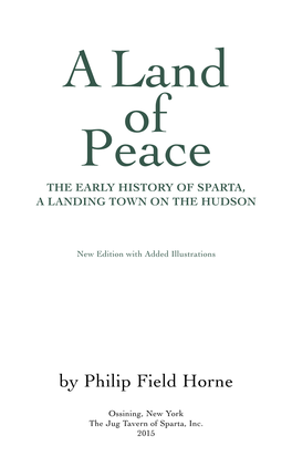 The Early History of Sparta, a Landing Town on the Hudson