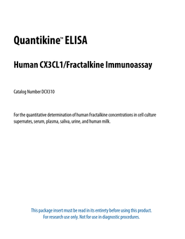 Human CX3CL1/Fractalkine Quantikine ELISA