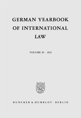 GERMAN YEARBOOK of INTERNATIONAL LAW Volume 55 · 2012 PEER REVIEW BOARD