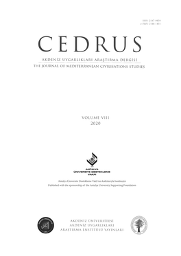 THE Journal of Medıterranean Cıvılısatıons Studıes Akdeniz