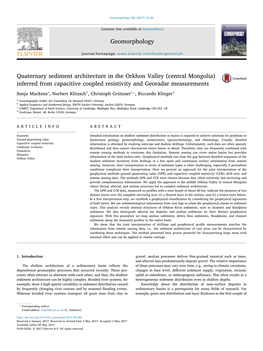 Quaternary Sediment Architecture in the Orkhon Valley (Central Mongolia) Inferred from Capacitive Coupled Resistivity and Georadar Measurements MARK