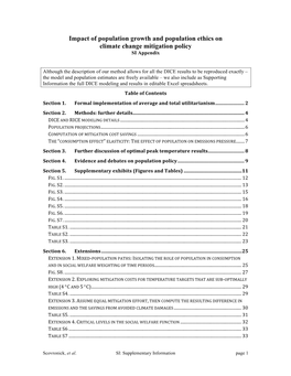 Impact of Population Growth and Population Ethics on Climate Change Mitigation Policy SI Appendix