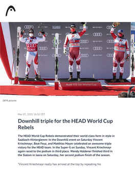 Downhill Triple for the HEAD World Cup Rebels