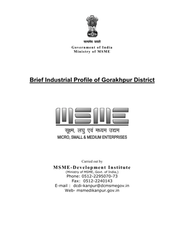 Brief Industrial Profile of Gorakhpur District