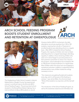 Arch School Feeding Program Boosts Student Enrollment and Retention at Gwekpolosue