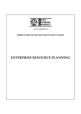 ENTERPRISE RESOURCE PLANNING Copyright © 2011 Y