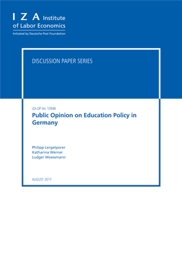 Public Opinion on Education Policy in Germany