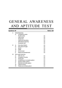 General Awareness and Aptitude Test