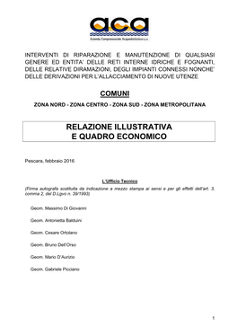 Relazione E Quadro Economico