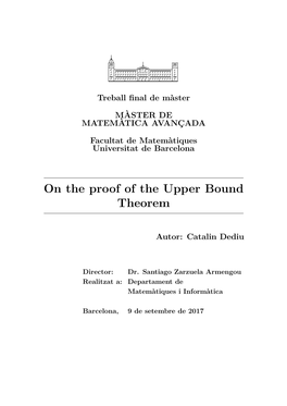 On the Proof of the Upper Bound Theorem